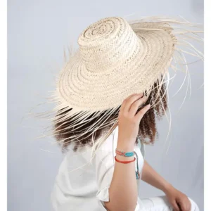 Home Lana Handmade Palm Leaf Sun Hat | Natural Woven Wide Brim Hat | Eco Friendly Summer Hat for Women