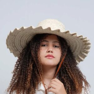 Home Aurora Handmade Palm Leaf Sun Hat | Natural Wove Wide Brim Hat | Eco Friendly Summer Hat for Women