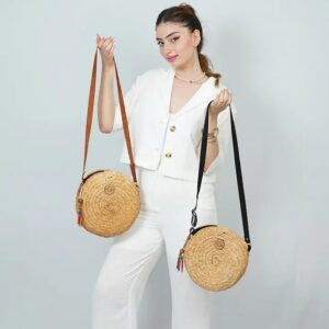 Home Mini Annabelle Tote Bag in Handwoven Palm Leaf | Eco-Friendly Woven Beach Bag | Summer Gift for Woman