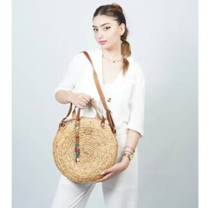 Home Annabellle Handmade Palm Leaf Tote Bag | Eco Friendly Woven Beach Bag | Summer Gift for Women